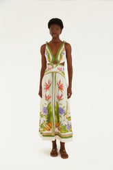 Sand Tropical Scarf Maxi Dress