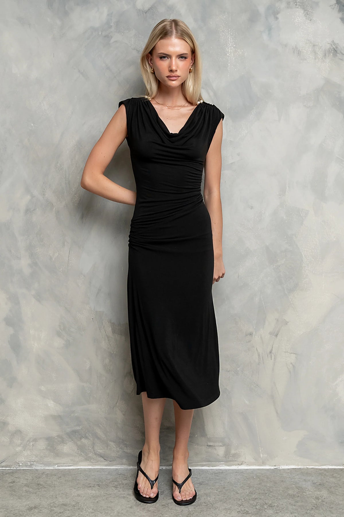 Lucia Midi Dress in Black