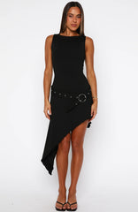 Worth My Time Midi Dress Black
